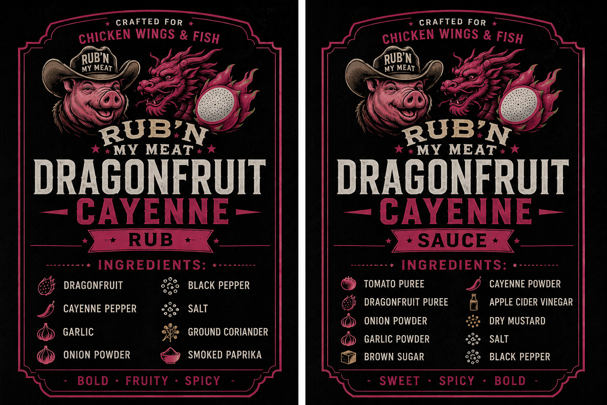 Dragonfruit cayenne rubs and sauces