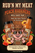 Peach Habinero rub and sauce pairing 