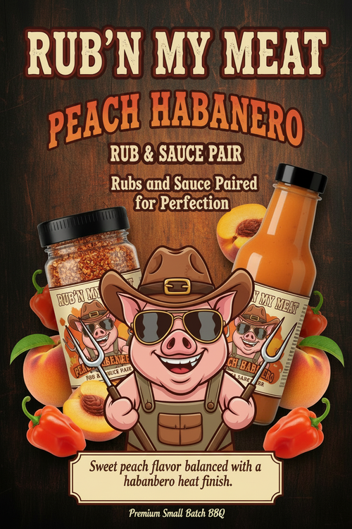 Peach Habinero rub and sauce pairing 